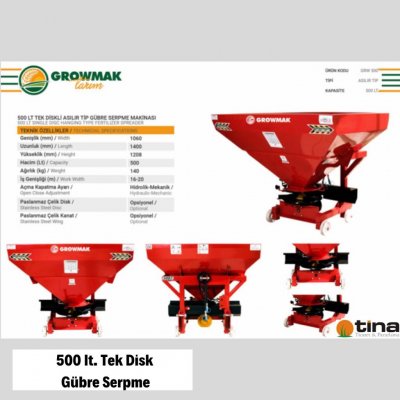 500 LT GÜBRE SERPME-TEK DİSK