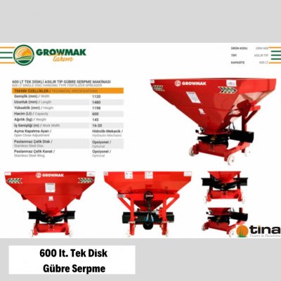 600 LT. GÜBRE SERPME-TEK DİSK